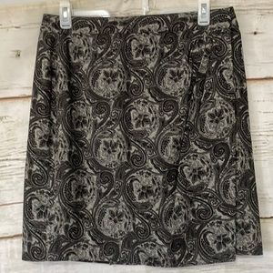 Talbots Wrap Skirt Black & Gray‎ Size 14 Wool Blend